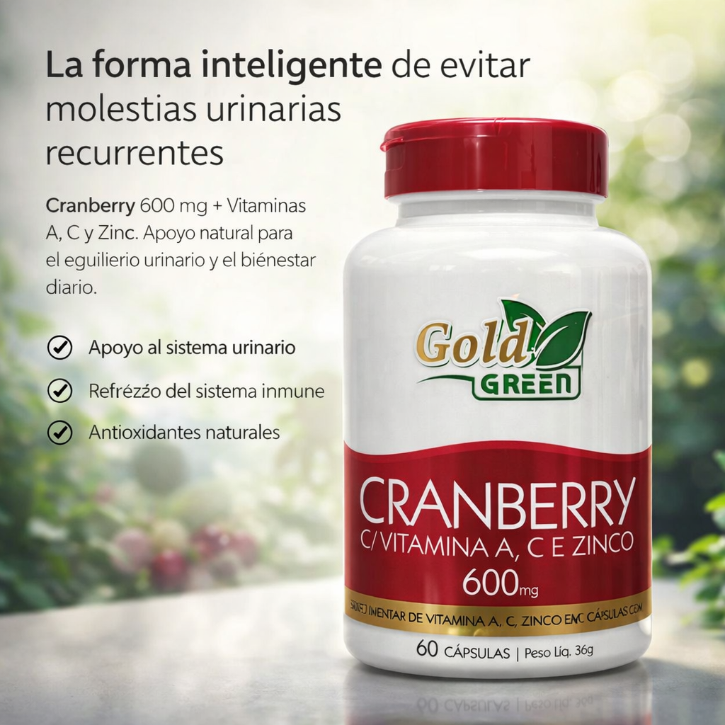 Cranberry 600 mg + Vitaminas A, C y Zinc
