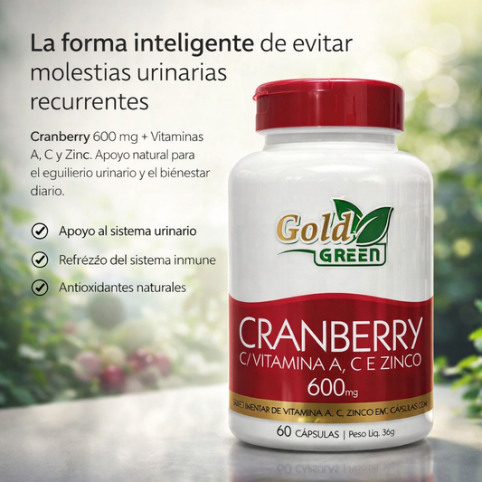Cranberry 600 mg + Vitaminas A, C y Zinc