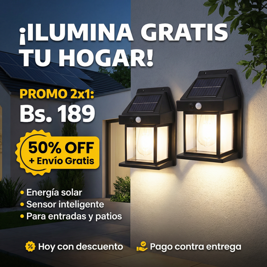 Promo 2x1: Farol Led Solar con Sensor de Movimiento