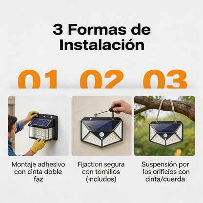 Promo 2x1: Lampara Solar 100 LED con Sensor de Movimiento